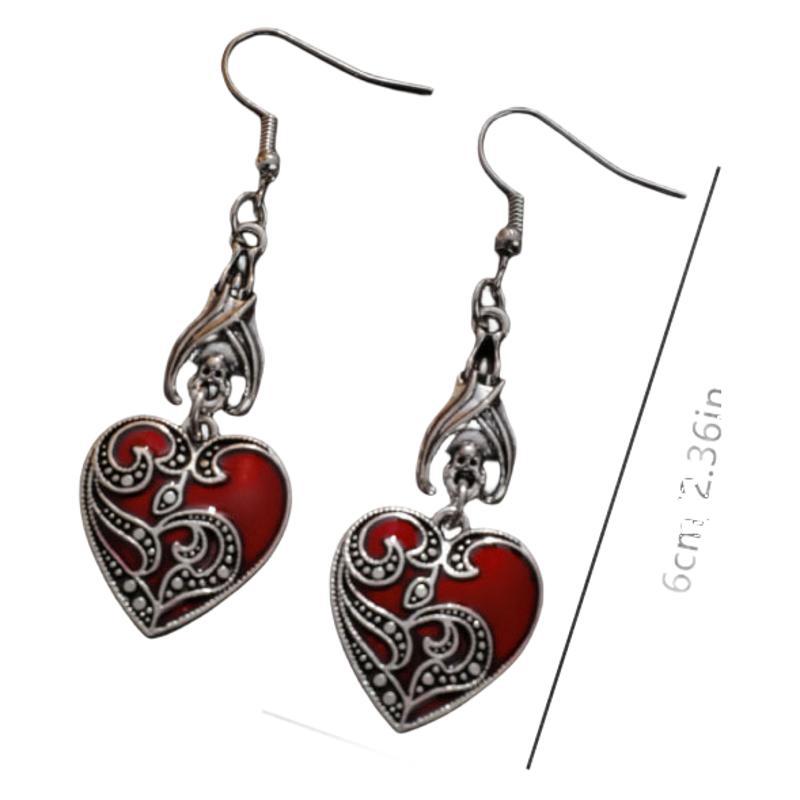 Wholesale Dark Gothic Retro Burgundy Heart Pendant